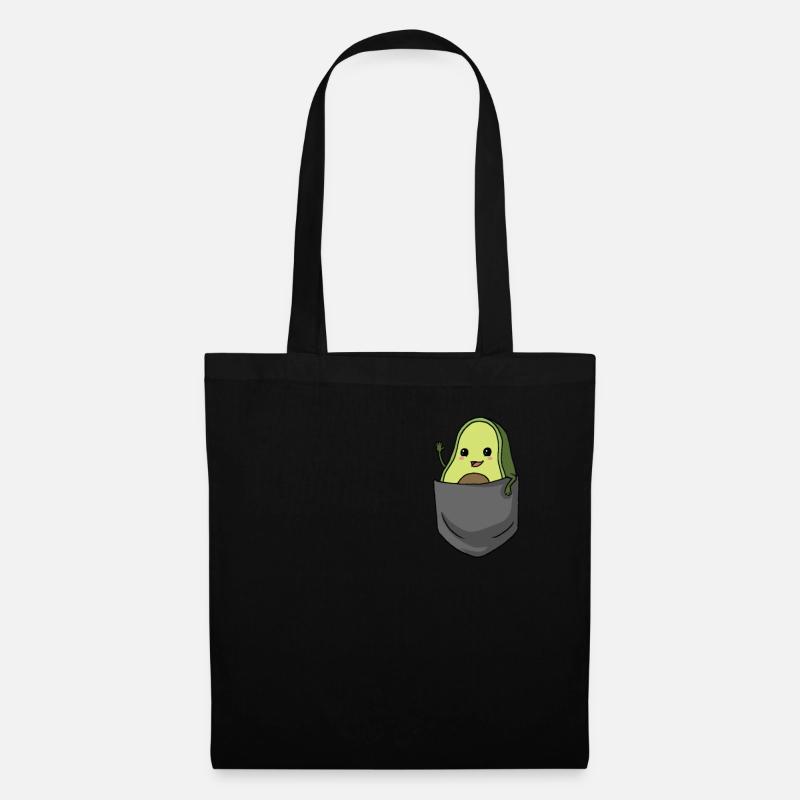 Avocado Lustiges Avocado in Brusttasche Geschenk - Stoffbeutel - Schwarz
