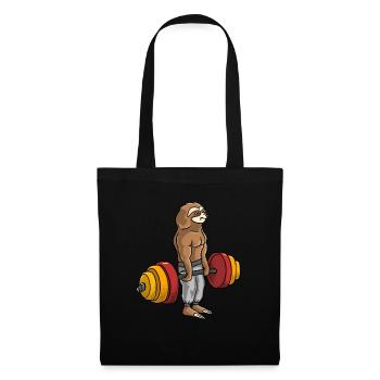 Kreuzheben-Trägheit - lustiges Eignungs-Bodybuilding-Tier - Stoffbeutel - Schwarz - Vorne
