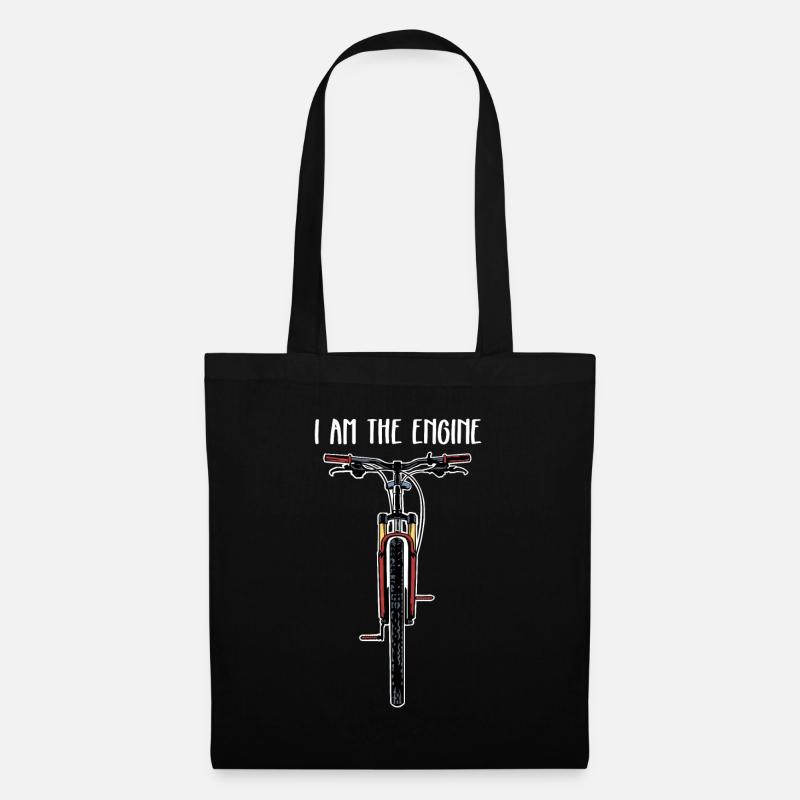 Fahrrad Lustig Ich bin der Motor Mountainbiker - Stoffbeutel - Schwarz