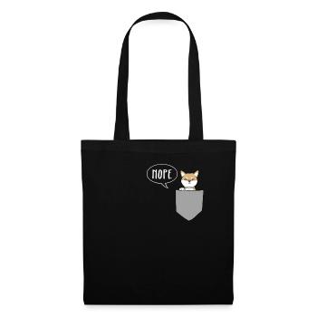 Shiba Inu in Brusttasche Shiba Inu Lustig Geschenk - Stoffbeutel - Schwarz - Vorne