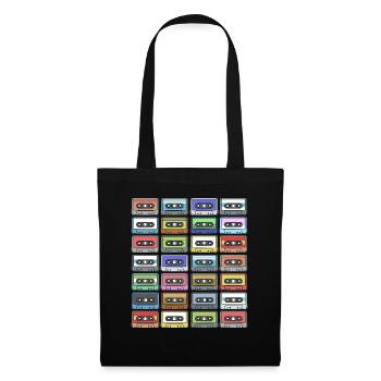 Cassettes 80s 90s - 80s 90s Retro Music Gift - Tote Bag - black - Front
