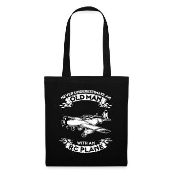 Never underestimate an old man with RC airplane - Tote Bag - black - Front