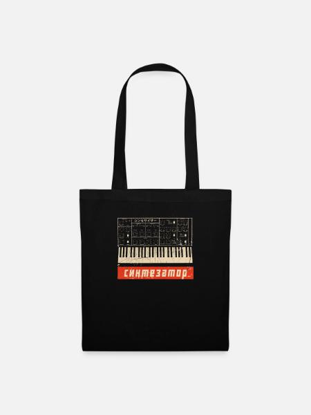 Analog Vintage Synthesizer design - Soviet Synth - Tote Bag - black