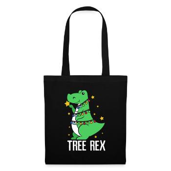 Dinosaurier Weihnachten Dino Christmas Geschenk - Stoffbeutel - Schwarz - Vorne