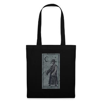 Okkulte Pest Doktor Tarot Karte Schwarzer Tod - Stoffbeutel - Schwarz - Vorne