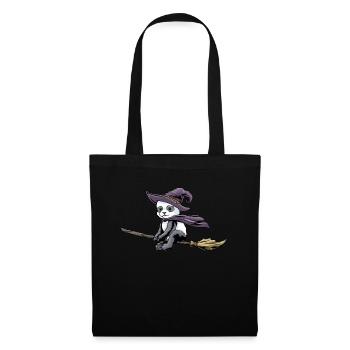 Panda Halloween Lustiges Panda Halloween Geschenk - Stoffbeutel - Schwarz - Vorne
