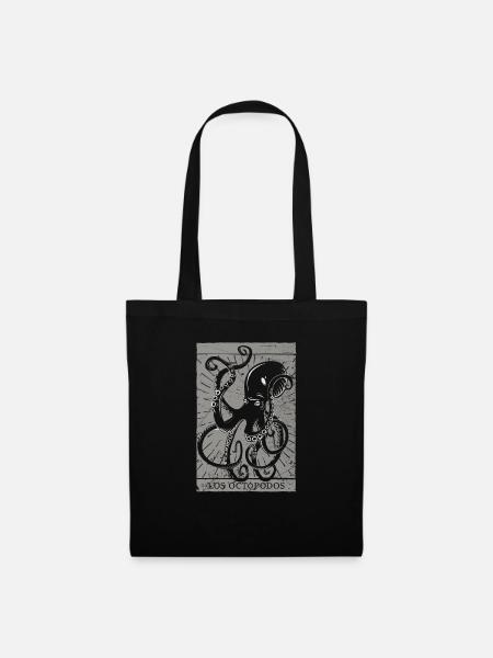 Occult Kraken Tarot Card Vintage Gothic Baphomet - Tote Bag - black