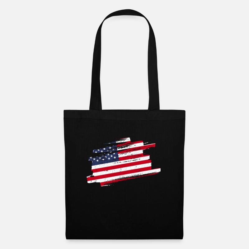 Amerika Flagge - Stoffbeutel - Schwarz
