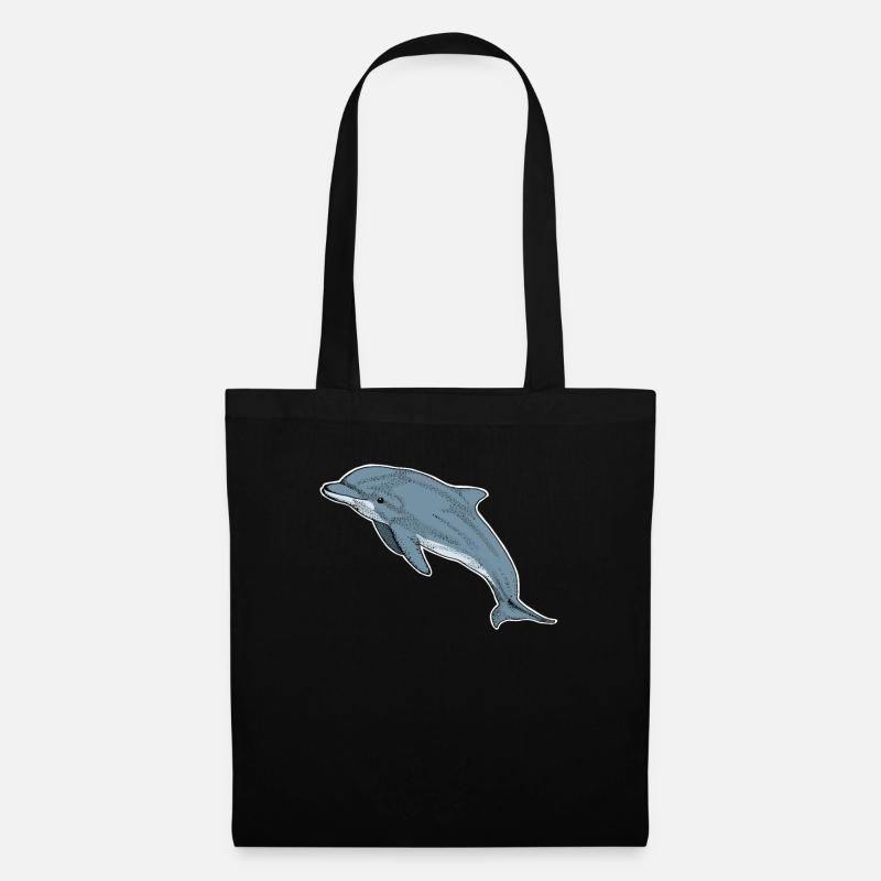 Delfin - Stoffbeutel - Schwarz