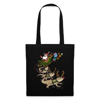 Bartagame Weihnachten - Stoffbeutel - Schwarz - Vorne