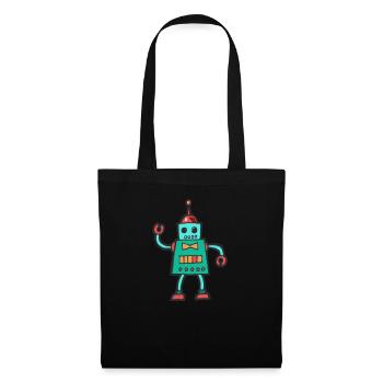 robot - Sac en tissu - noir - Devant
