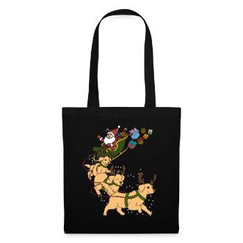 Golden Retriever Weihnachten - Stoffbeutel - Schwarz - Vorne