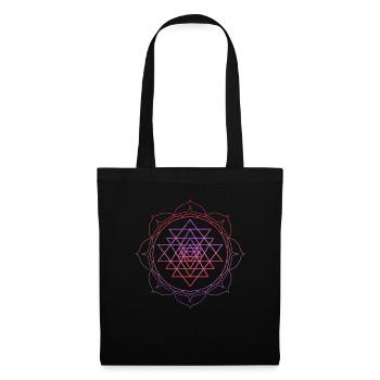 Sacred Geometry Sri Yantra Yoga Lotus Mandala Psy - Tote Bag - black - Front