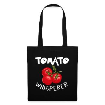 chuchoteur de tomates; tomate; jardin; Baume de tomate - Sac en tissu - noir - Devant