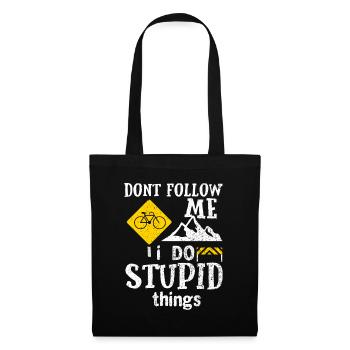 Mountainbiker Mountainbike Mountainbiken Geschenk - Stoffbeutel - Schwarz - Vorne