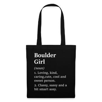 Boulder girl; bouldering; Woman; Girl; Climb - Tote Bag - black - Front