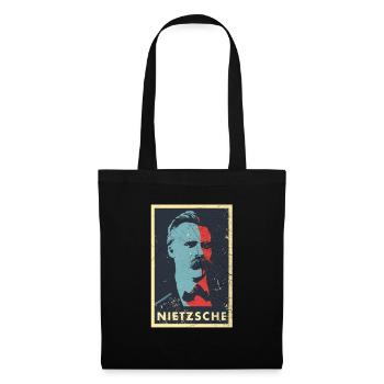 Vintage Philosophie Nietzsche Ubermensch Kant - Stoffbeutel - Schwarz - Vorne