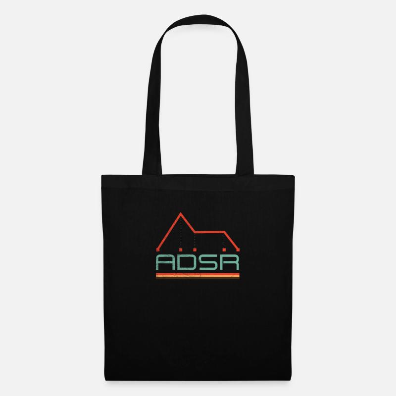 Synthesizer Envelope - ADSR Nerd Analog Retro - Stoffbeutel - Schwarz