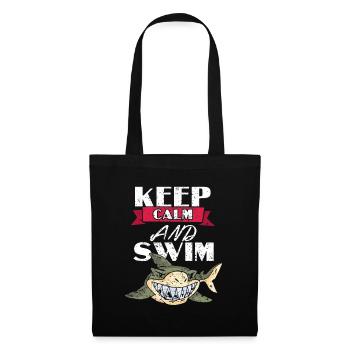 Natation moniteur de natation piscine nageur - Sac en tissu - noir - Devant