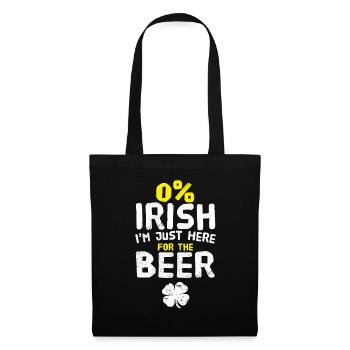 0% Irish Just Here For the Beer St. Patrick's Day - Tote Bag - black - Front