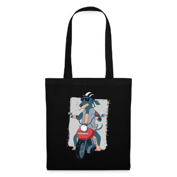 Rocker teckel sur cadeau de motard moto 1187 - Sac en tissu - noir - Devant