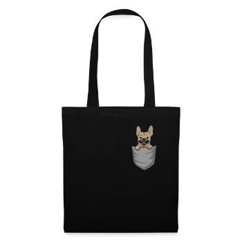 French bulldog in breast pocket - Tote Bag - black - Front