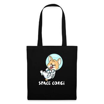 Space Corgi - Stoffbeutel - Schwarz - Vorne