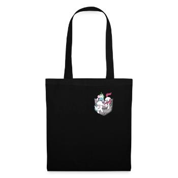 Poche poitrine licorne - Sac en tissu - noir - Devant