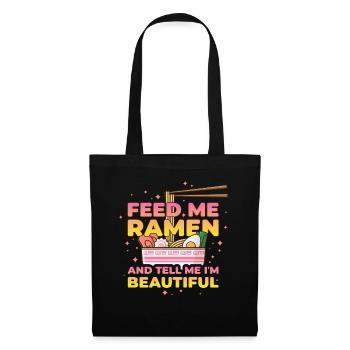 Feed Me Ramen Lustig Geschenk - Stoffbeutel - Schwarz - Vorne