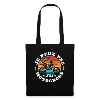 J'Peux Pas J'ai Motocross - Sac en tissu - noir - Devant