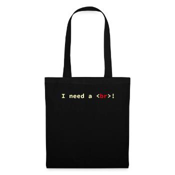 HTML CSS Code Informatiker Geek Coder - Stoffbeutel - Schwarz - Vorne