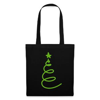 Weihnachten Weihnachten Weihnachten Weihnachten Weihnachten - Stoffbeutel - Schwarz - Vorne