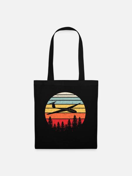 Gliding vintage glider pilot - Tote Bag - black
