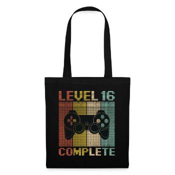 Joueur complet de niveau 16 Joueur de 16 ans - Sac en tissu - noir - Devant