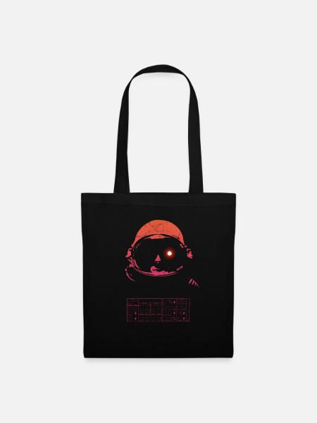 Synthwave Retrowave Aesthetic Vintage Astronaut - Stoffbeutel - Schwarz