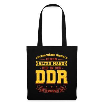 DDR Ossi Ostdeutschland Spruch alter Mann - Stoffbeutel - Schwarz - Vorne
