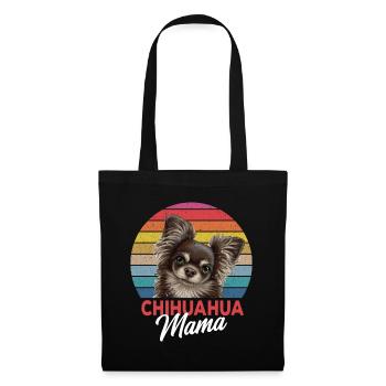 Chihuahua Mama Frauchen süße Hunde - Stoffbeutel - Schwarz - Vorne