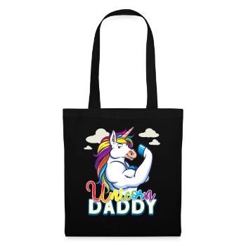 Unicorn Daddy - Funny Fitness Gym Rainbow Dad Gift - Tote Bag - black - Front