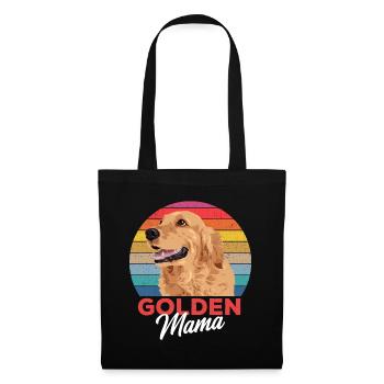 Golden Retriever Mama süßes Geschenk - Stoffbeutel - Schwarz - Vorne