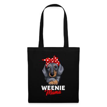 Cadeau de conception de chien de maman teckel - Sac en tissu - noir - Devant