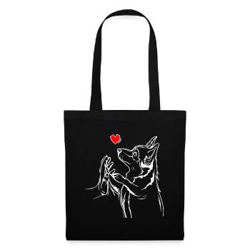 Cadeau de maîtresse de propriétaire de chien d'amour Corgi - Sac en tissu - noir - Devant
