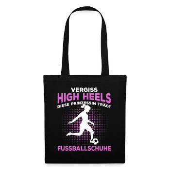 Fußball Mädchen Fußballspielerin Fußballerin - Stoffbeutel - Schwarz - Vorne
