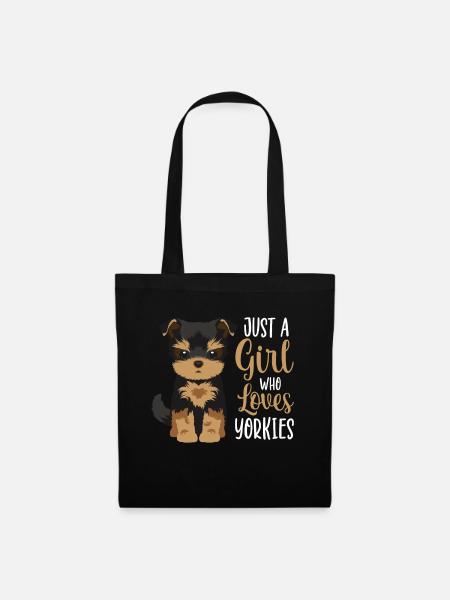 Yorkshire Terrier Mädchen Spruch Geschenk - Stoffbeutel - Schwarz