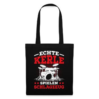Les vrais gars jouent batteur - Sac en tissu - noir - Devant