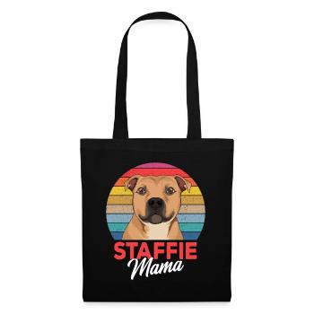 Staffordshire Bull Terrier Staffie Mama Maîtresse - Sac en tissu - noir - Devant