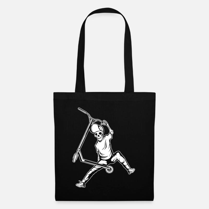 Scooter scooter stunt skeleton kick scooter - Tote Bag - black