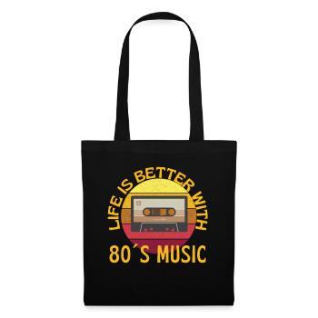 La vie est meilleure avec la musique des années 80 - Sac en tissu - noir - Devant