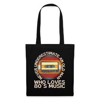 Vieil homme qui aime la musique des années 80 - Sac en tissu - noir - Devant