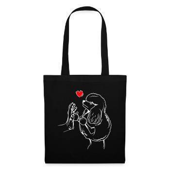 Cadeau drôle de maîtresse de chien d'amour de caniche - Sac en tissu - noir - Devant
