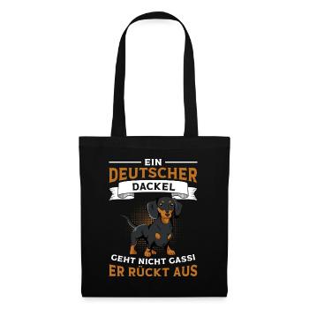 Dackel Spruch Hundehalter lustig - Stoffbeutel - Schwarz - Vorne